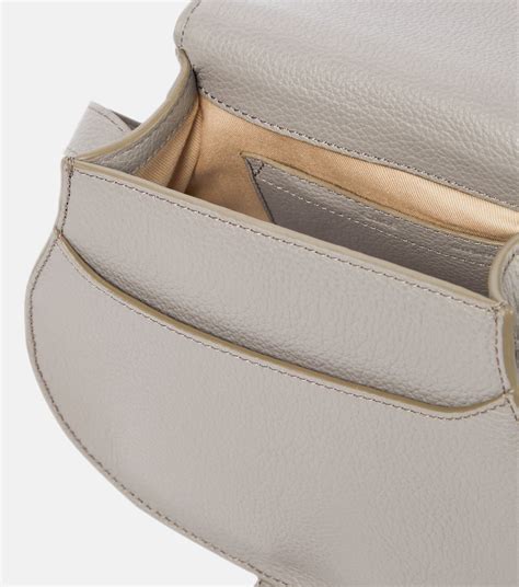 Marcie Mini leather shoulder bag in grey 